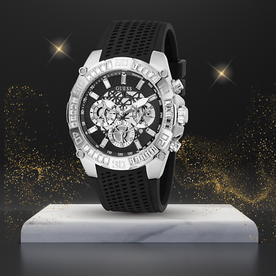  Shop Authentic Guess Trophy Multifunction Black Dial Black Rubber Strap Watch for Men - GW0333G1 - Luxxuri