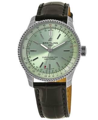  Shop Authentic Breitling Navitimer Automatic 35 Green Dial Green Leather Strap Watch for Women - A17395361L1P1 - Luxxuri
