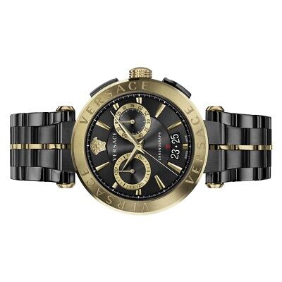  Shop Authentic Versace Aion Chronograph Black Dial Black Steel Strap Watch for Men - VE1D01620 - Luxxuri