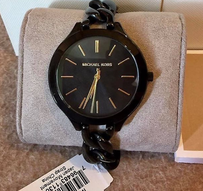  Shop Authentic Michael Kors Slim Runway Black Dial Black Steel Strap Watch for Women - MK3317 - Luxxuri