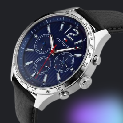  Shop Authentic Tommy Hilfiger Gavin Blue Dial Blue Leather Strap Watch for Men - 1791468 - Luxxuri