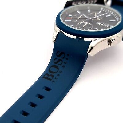  Shop Authentic Hugo Boss Velocity Black Dial Blue Rubber Strap Watch for Men - 1513717 - Luxxuri
