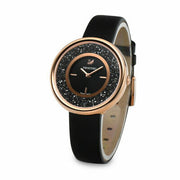  Shop Authentic Swarovski Crystalline Pure Black Dial Black Leather Strap Watch for Women - 5275043 - Luxxuri