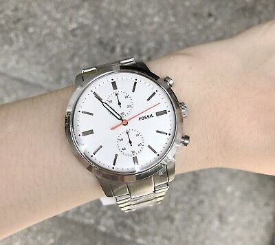  Shop Authentic Fossil Townsman White Dial Silver Steel Strap Watch for Men - FS5346 - Luxxuri