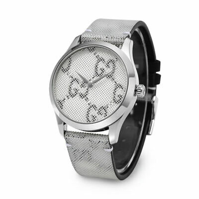  Shop Authentic Gucci G Timeless Quartz Grey Dial Grey Leather Strap Watch For Men - YA1264058 - Luxxuri