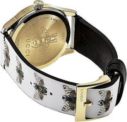  Shop Authentic Gucci G Timeless Quartz White Dial White Leather Strap Watch For Women - YA1264109 - Luxxuri