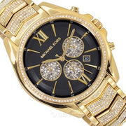  Shop Authentic Michael Kors Whitney Chronograph Black Dial Gold Steel Strap Watch for Women - MK7224 - Luxxuri