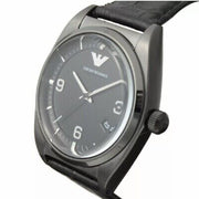  Shop Authentic Emporio Armani Franco Black Dial Black Leather Strap Watch For Men - AR0368 - Luxxuri