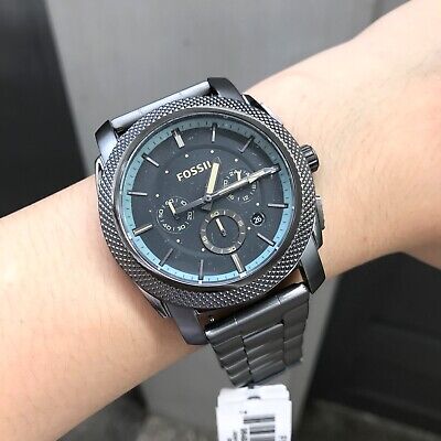  Shop Authentic Fossil Machine Chronograph Grey Dial Grey Steel Strap Watch for Men - FS5172 - Luxxuri