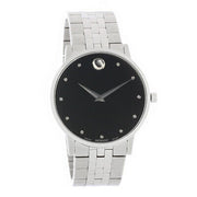  Shop Authentic Movado Museum Classic Diamonds Black Dial Silver Steel Strap Watch for Men - 0607201 - Luxxuri