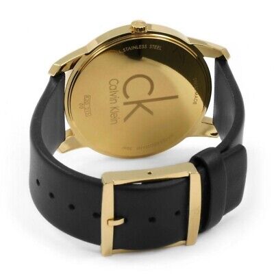  Shop Authentic Calvin Klein City Silver Dial Black Leather Strap Watch for Men - K2G21520 - Luxxuri