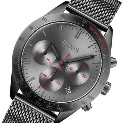  Shop Authentic Hugo Boss Talent Gunmetal Dial Grey Mesh Bracelet Watch for Men - 1513637 - Luxxuri