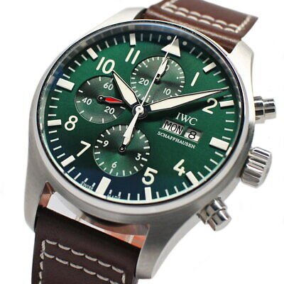  Shop Authentic IWC Pilot's Watch Chronograph Edition Racing Green 43mm Green Dial Brown Leather Strap Watch for Men - IW377726 - Luxxuri