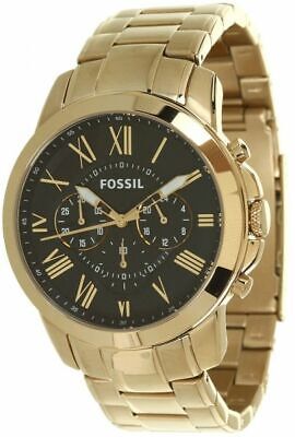  Shop Authentic Fossil Grant Chronograph Black Dial Gold Steel Strap Watch for Men - FS4815 - Luxxuri