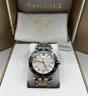  Shop Authentic Versace Greca Sport Quartz White Dial Two Tone Steel Strap Watch For Men - VEZ300521 - Luxxuri