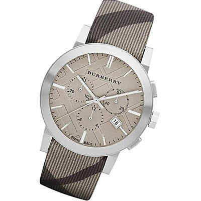  Shop Authentic Burberry The City Smoke Dial Checked Brown Leather Strap Watch for Men - BU9358 - Luxxuri