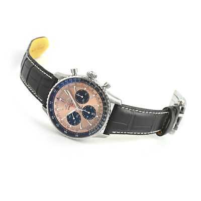  Shop Authentic Breitling Navitimer B01 Chronograph 43 Brown Dial Black Leather Strap Watch for Men - AB0138241K1P1 - Luxxuri