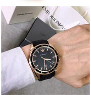  Shop Authentic Emporio Armani Sport Quartz Black Dial Black Rubber Strap Watch For Men - AR11101 - Luxxuri
