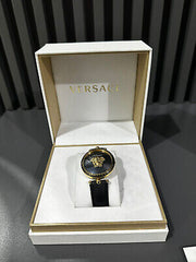  Shop Authentic Versace Palazzo Empire Black Dial Black Leather Strap Watch for Women - VCO020017 - Luxxuri