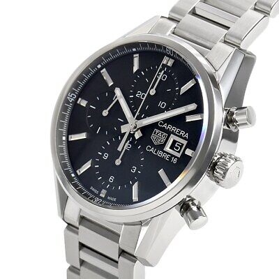  Shop Authentic Tag Heuer Carrera Automatic Chronograph Black Dial Silver Steel Strap Watch for Men - CBK2110.BA0715 - Luxxuri