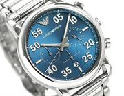  Shop Authentic Emporio Armani Luigi Chronograph Blue Dial Silver Steel Strap Watch For Men - AR11132 - Luxxuri