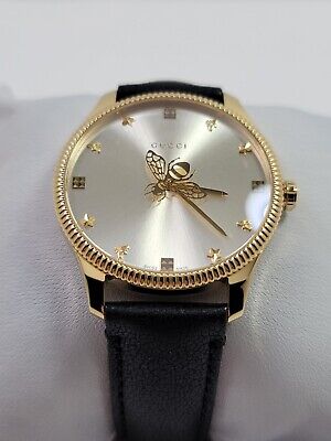  Shop Authentic Gucci G Timeless Quartz Silver Dial Black Leather Strap Watch For Women - YA1264181 - Luxxuri