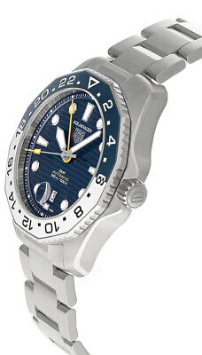  Shop Authentic Tag Heuer Aquaracer Professional 300 GMT Automatic Blue Dial Silver Steel Strap Watch for Men - WBP2010.BA0632 - Luxxuri