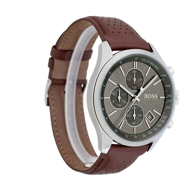  Shop Authentic Hugo Boss Grand Prix Grey Dial Brown Leather Strap Watch for Men -  1513476 - Luxxuri