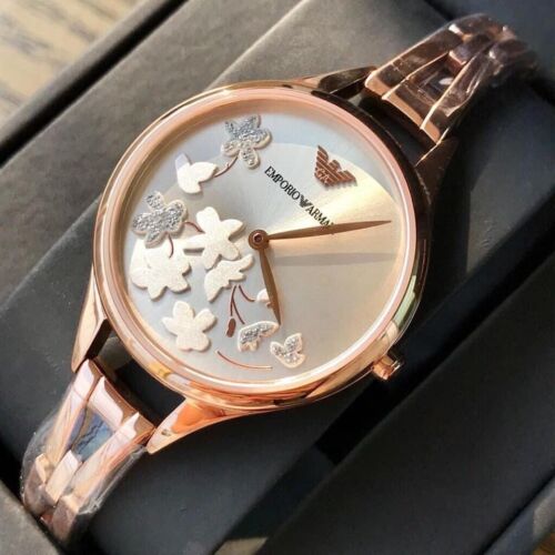  Shop Authentic Emporio Armani Aurora Quartz Silver Dial Gold Steel Strap Watch For Women - AR11108 - Luxxuri
