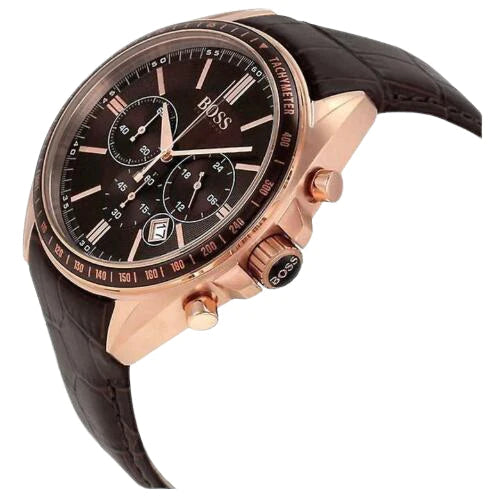  Shop Authentic Hugo Boss Driver Chronograph Brown Dial Brown Leather Strap Watch For Men - HB1513093 - Luxxuri