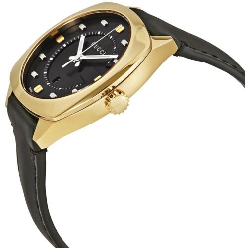  Shop Authentic Gucci GG2570 Quartz Black Dial Black Leather Strap Watch For Women - YA142408 - Luxxuri