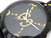 Shop Authentic Gucci G Timeless Ghost Black Dial Black Leather Strap Watch For Men - YA1264019 - Luxxuri