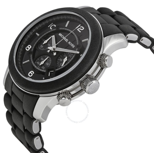  Shop Authentic Michael Kors Runway Black Dial Black Rubber Strap Watch for Men - MK8107 - Luxxuri