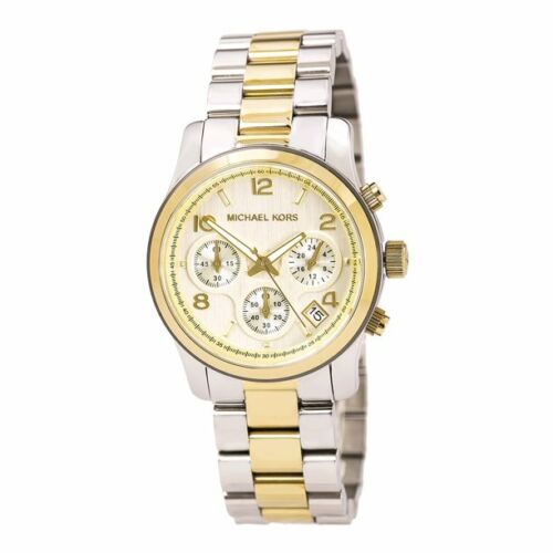  Shop Authentic Michael Kors Runway Gold Dial Two Tone Steel Strap Watch for Women - MK5137 - Luxxuri
