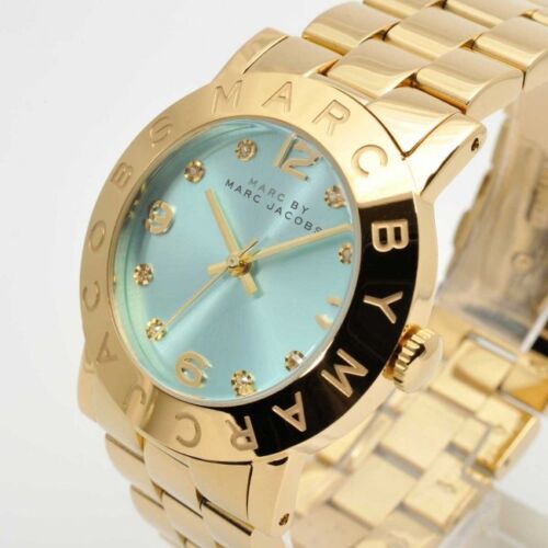  Shop Authentic Marc Jacobs Amy Blue Dial Gold Steel Strap Watch for Women - MBM3301 - Luxxuri