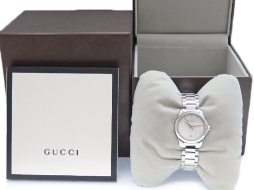  Shop Authentic Gucci G Timeless Quartz Champagne Dial 27mm Watch For Women - YA126593 - Luxxuri