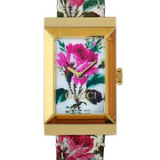  Shop Authentic Gucci G-Frame Floral Mother of Pearl Dial White Leather Strap Watch For Women - YA147406 - Luxxuri