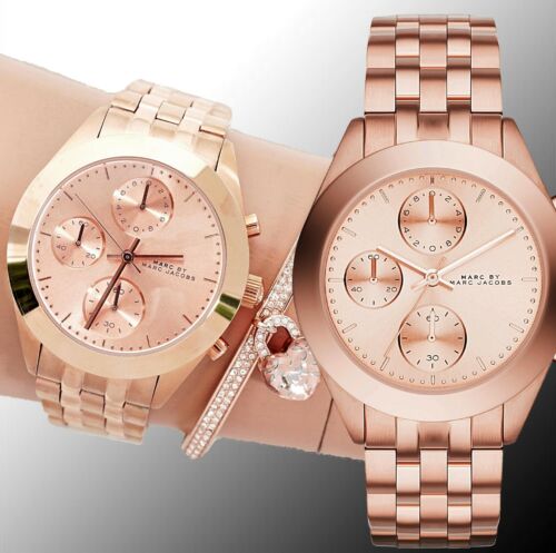  Shop Authentic Marc Jacobs Peeker Chronograph Rose Gold Dial Rose Gold Steel Strap Watch for Women - MBM3394 - Luxxuri