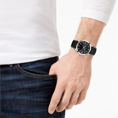  Shop Authentic Tissot Gentleman Black Dial Black Leather Strap Watch For Men - T127.410.16.051.00 - Luxxuri