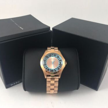  Shop Authentic Marc Jacobs Henry Rose Gold Dial Rose Gold Steel Strap Watch for Women - MBM3296 - Luxxuri