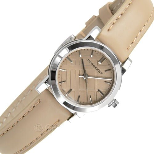  Shop Authentic Burberry The City Beige Dial Beige Leather Strap Watch for Women - BU9207 - Luxxuri