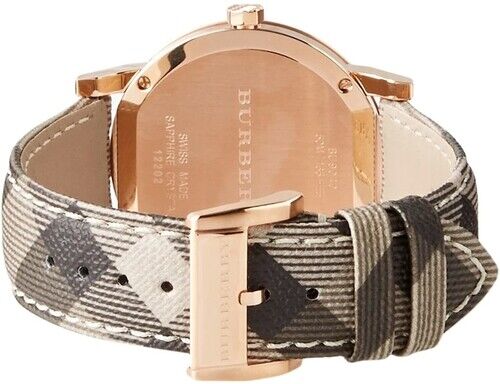  Shop Authentic Burberry The City Rose Gold Dial Brown Leather Strap Watch for Women - BU9040 - Luxxuri