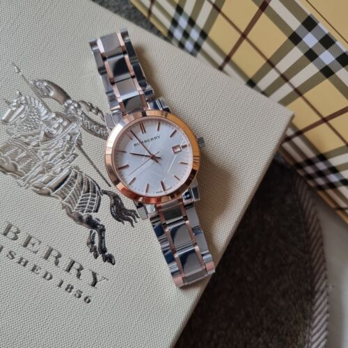  Shop Authentic Burberry The City White Dial Two Tone Steel Strap Watch for Women - BU9105 - Luxxuri