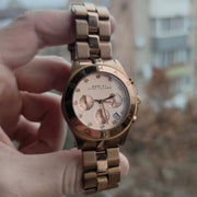  Shop Authentic Marc Jacobs Blade Chronograph Rose Gold Dial Rose Gold Steel Strap Watch for Women - MBM3102 - Luxxuri