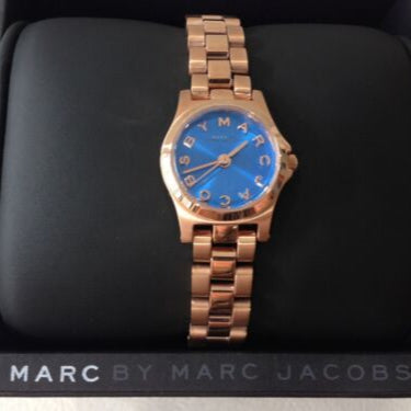  Shop Authentic Marc Jacobs Henry Dinky Blue Dial Rose Gold Steel Strap Watch for Women - MBM3204 - Luxxuri