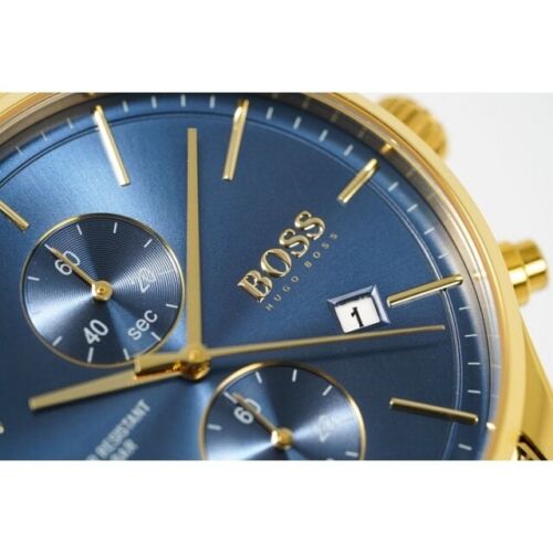  Shop Authentic Hugo Boss Associate Blue Dial Gold Steel Strap Watch for Men - 1513841 - Luxxuri