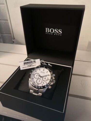  Shop Authentic Hugo Boss Hero Chronograph White Dial Silver Steel Strap Watch for Men - 1513875 - Luxxuri