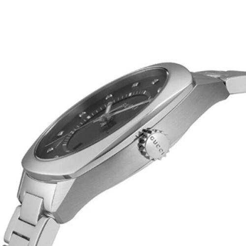  Shop Authentic Gucci GG2570 Diamonds Black Dial Silver Steel Strap Watch For Women - YA142404 - Luxxuri