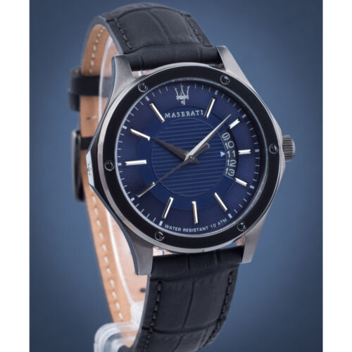  Shop Authentic Maserati Circuito Blue Dial Black Leather Strap Watch For Men - R8851127002 - Luxxuri
