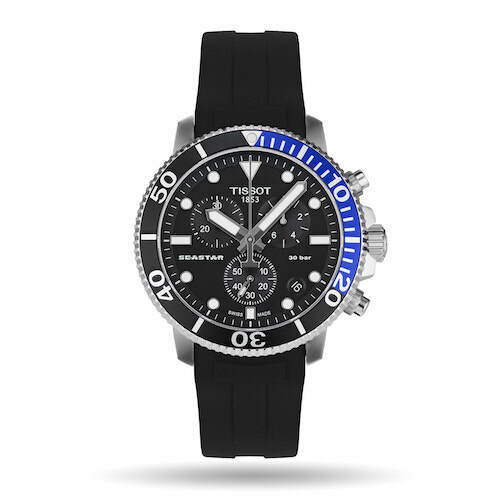  Shop Authentic Tissot Seastar 1000 Chronograph Black Dial Black Rubber Strap Watch For Men - T120.417.17.051.02 - Luxxuri